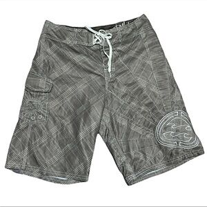 Vintage Billabong Beige Plaid Andy Irons Boardshorts